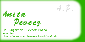 anita pevecz business card